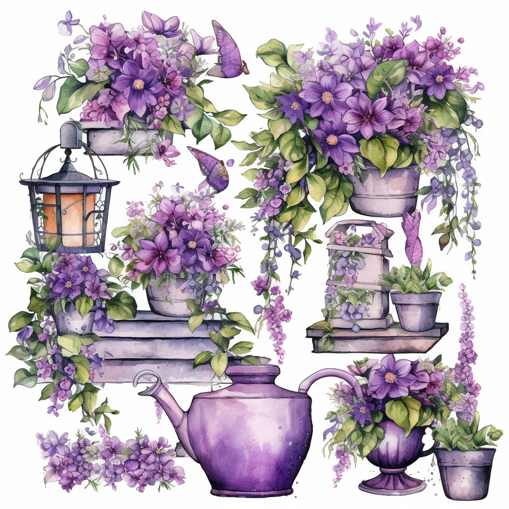 green floral cliparts