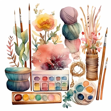 watercolour crafter, Crafting materials, neutral Watercolor string, scissors, embellishments Clipart - <@1098423716465102849> (62%) (fast) - <@1098423716465102849> (fast)