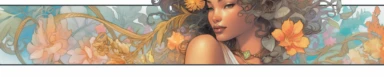 banner for an etsy shop that sells beautiful clipart and coloring pages and is very juvenile elegant aesthetic and fresh, style of alphonse mucha black girl inclusive, style of mariola budek, artistic