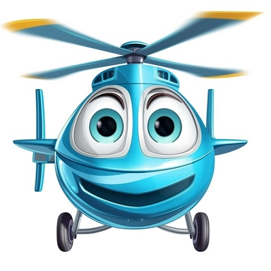 clipart helicopter smiling with eyes cartoon on white background