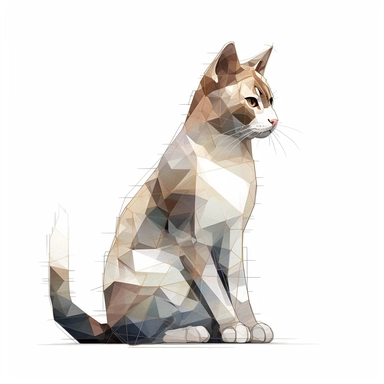cat, clipart, clear lines, soft neutral colors, white background