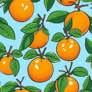 clip art oranges on a nutral background spaced appart