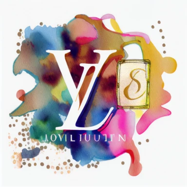 watercolor luis vuitton inspired fashion clipart, no letters, white background
