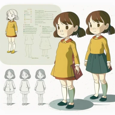 female child basic learning method, full body, cartoon, vector, sharp focus, super detailed, illustration, 16:9, v4, q2, 16k, High quality, clipart
