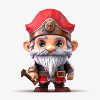 clipart, male kawaii Pirate gnome, kawaii Pirate gnome, isolated on white background, no background