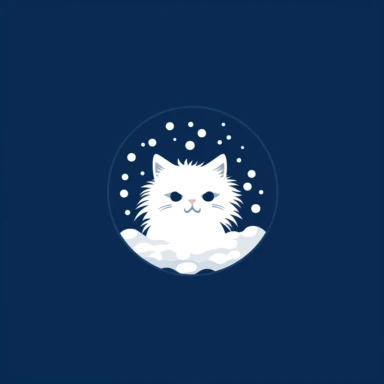 Minimalist white on a dark blue background negative space cuteness, flat, vector, clipart