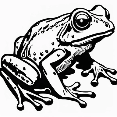 frog black outline clipart