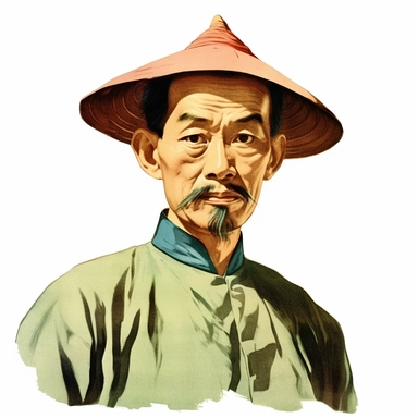 vintage 1920 Asian man looking furiously Angry portrait Clipart Illustration, Chromolithograph, 1920s Illustration, Vintage, Chromolithograph, Colorful, Antique, Ephemera, Clipart, 8k, Isolated on white