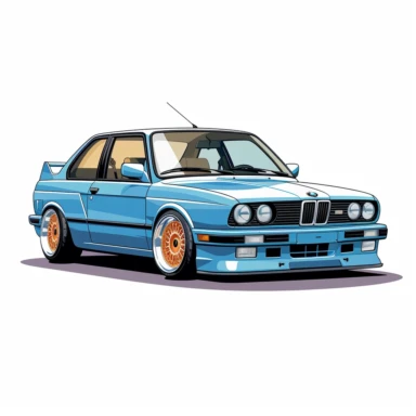 bmw e30 clipart light blue