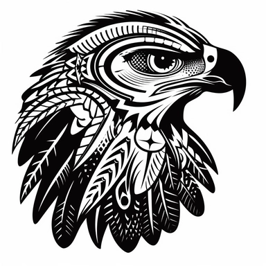 black and white hawk animal vinyl decals cut outs clipart svg vector image, in the style of energetic lines, airbrush art, logo, pixel art, mechanical designs