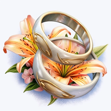 gold wedding rings clipart flower, in the style of digital airbrushing, uhd image, enchanting watercolors, photo, ceramic, ivory, captivating realism, gold engraving wedding rings, free clipart, in the style of realistic watercolor paintings, flower and nature motifs, uhd image, photo, light white and gold, digital airbrushing, two gold wedding rings on white background with colourful flowers, in the style of digital airbrushing, arts & crafts, goosepunk, high quality, saurabh jethani, ivory, cl