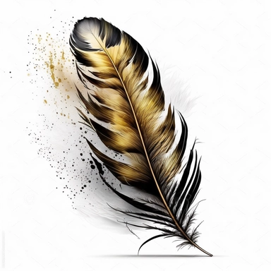 American goldfinch feather feather clipart, isolated, white background