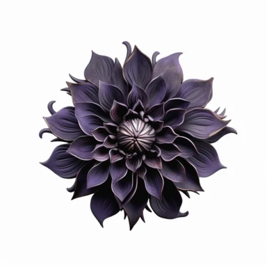 mystical dark fantasy witchy individual flower clipart, hd 4k, detailed, focused, isolated on white background