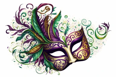 mardi gras illustration, clip art white background
