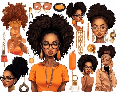 1 girl per grid, Black Girl Magic, Beautiful braided hair styles, Fashion Nova Themed Clipart, Black Girls Magic Clipart, Black Women Clipart, Black Girls PNG, Black Girl Sticker/Planner/Journal/Print Lady boss clipart, Boss Fashion clipart, Fashion Girl Clipart, Boss Girl clipart, Fashion Illustration, Afro lady clipart