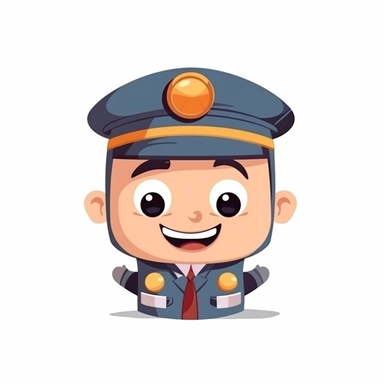 happy cute Transport Consultant face, cartoon, clipart, mascot, isolated on white background