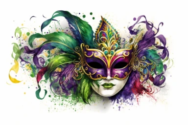 mardi gras illustration, clip art white background