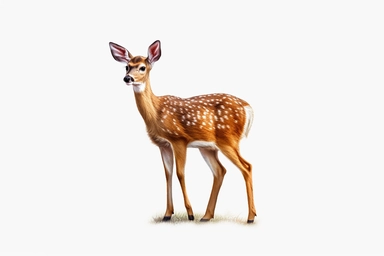 doe , realistic, clipart, 16k, isolated on white background, spaced out ,