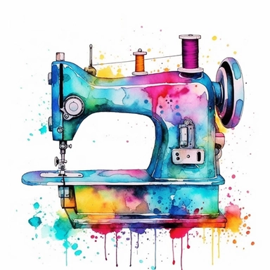 Sewing Machine Seam Guide Watercolor Sublimation Clipart, high regulation