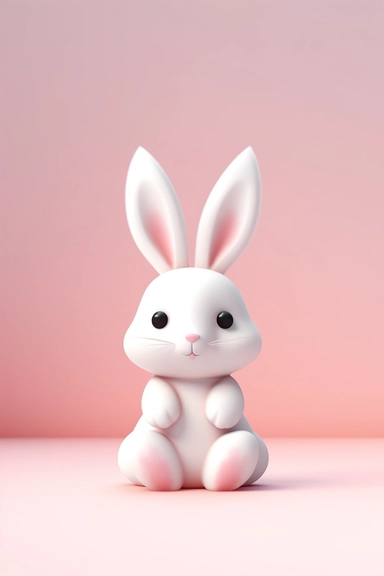 ed small bunny clipart, in the style of unreal engine 5, vray tracing, subtle pastel tones, rollei prego 90, white and pink, dutch and flemish
