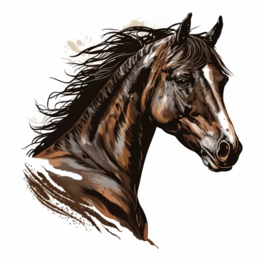 horse head clip art , white background