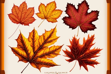 autumn maple leaves, orange fall leaf, thanksgiving or halloween design elements in orange red and yellow autumn colors, seasonal clip art or png design elements for border or background illustrations