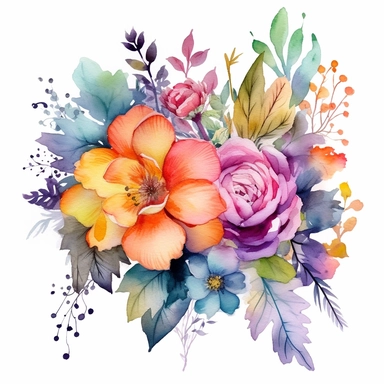 Let your imagination run wild by combining different flower species to create fantastical hybrid blooms. Merge the characteristics of multiple flowers into one unique and stunning watercolor clipart composition.