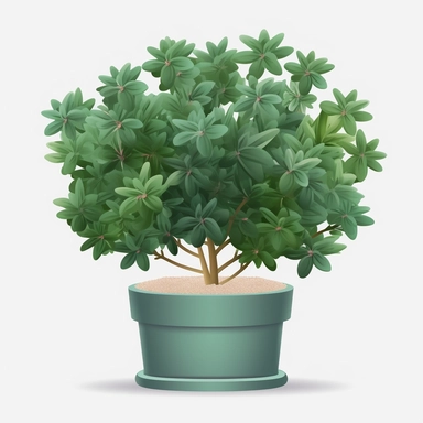 Clipart, vector, potted plant, with transparent background