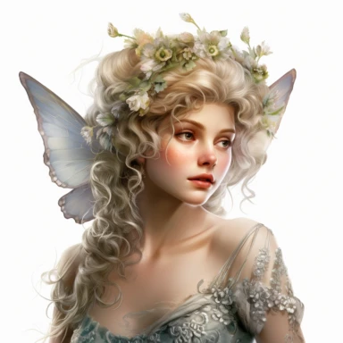, Majestic Fairy with a statuesque figure, highly detailed face, and a serene expression, Use dreamlike lighting with soft sunlight falling on the subject’s face and hair, to create an ultra-realistic image that captures the subject’s natural beauty and personality, clipart on white background - Image #4 @Amitabh300 Image Amitabh300 — Today at 10:45 PM