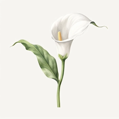 Let your brush strokes capture the essence of a classic wedding flower, the calla lily. Paint a watercolor clipart that showcases the slender, curving lines of the flower, along with its trumpet-shaped bloom. Use gentle, muted tones to evoke elegance and sophistication.