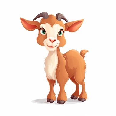 cute goat clipart on white background, uhd