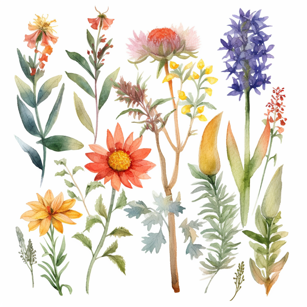 america wild flower clip art watercolors - Clip Art Library