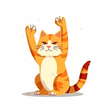 cat with outreach paws, clipart, illustration,