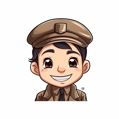 happy cute Museum Attendant face, cartoon, clipart, mascot, isolated on white background