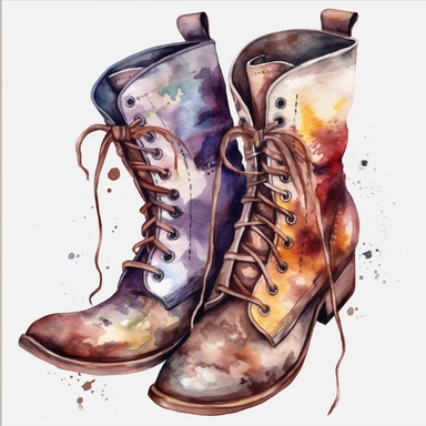 water color clipart cow boy shoes