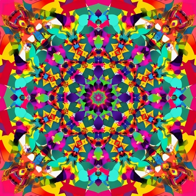 a kaleidoscope of bright colors in an Asian style shapes within clipart no fonts no words no letters