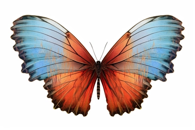 Watercolor, Create a close-up photograph of a Banded Hairstreak butterfly's wing, highlighting its bands and intricate details, clipart, hd, on a white background, spaced out