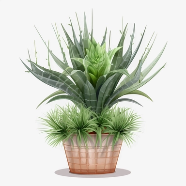 Clipart, vector, potted plant, with transparent background