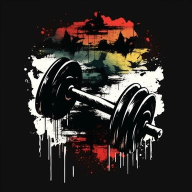 t shirt design, fitness, gym, weights, abstract, simple, clipart, detailed, vector graphic