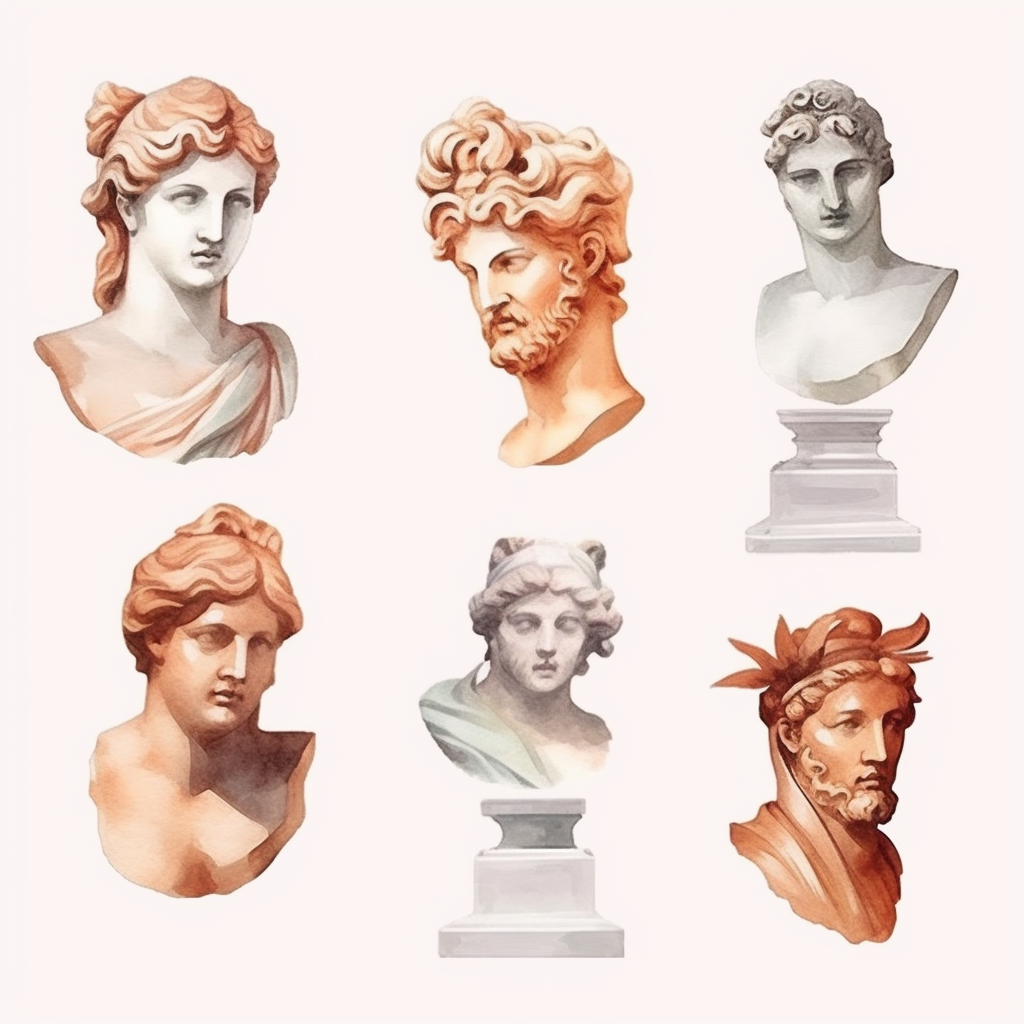 greek statues cliparts