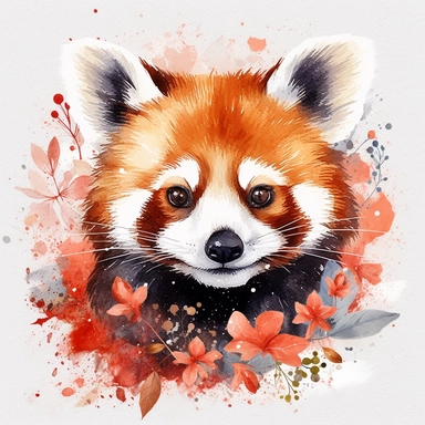 Red panda clipart, original hand drawing, watercolor, understated and flawless for t shirt and cup printing, happy cute smily , transparent background, realistic painting, portrait without writing, style of the artwork, mood of the artwork, vector, contour, white background, 8K quality, ultra detailed, without signature and without meaningless lines, clipart, white background, High Quality, no writting background, no writting, ultra detailed, no symbol, 0g, watercolor, without logo and emblem