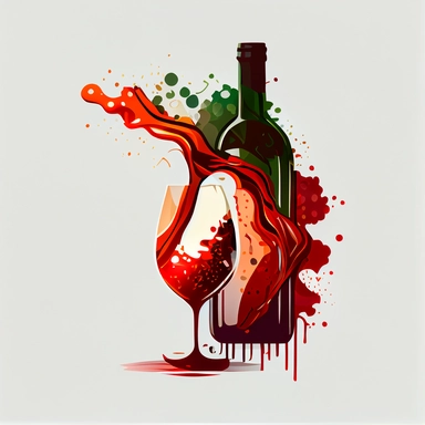 logo wine pouring from a bottle into a glass empty label clipart on only white background