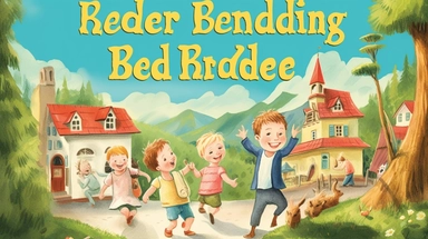 Children's Book Title Image - Fun in Preschool. On the cover it says: Der Kindergartenzauber: Ben's Reise in eine Welt voller Freundschaft und Entdeckungen the children should look European in Clipart
