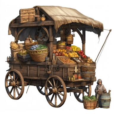 CLipArt Medieval Merchants Cart