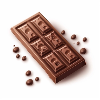 a chocolate bar, airbrush style, isolate on white background, clipart, vector