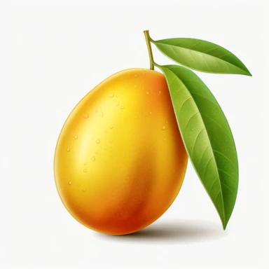 one Mango Clipart cartoon realistic white background