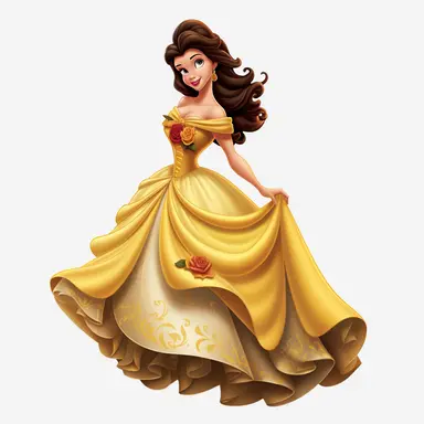 Belle from Beauty and the Beast, Digital Art, Disney, Pixar, Cutouts, No Background, PNG, Clipart, Flat Art, Graphic Design