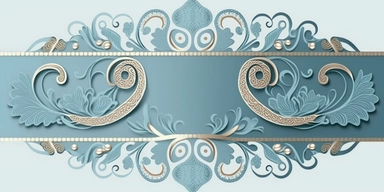 dusty blue decorative border straight ribbon lace clipart