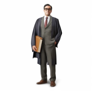 a lawyer, full body, photorealistic , clipart, white background