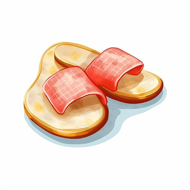 bathroom slippers illustration clipart, high detailed, white background, digital art, hd, watercolor